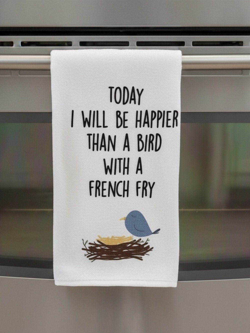Funny Kitchen Towel - Blue Bird Design